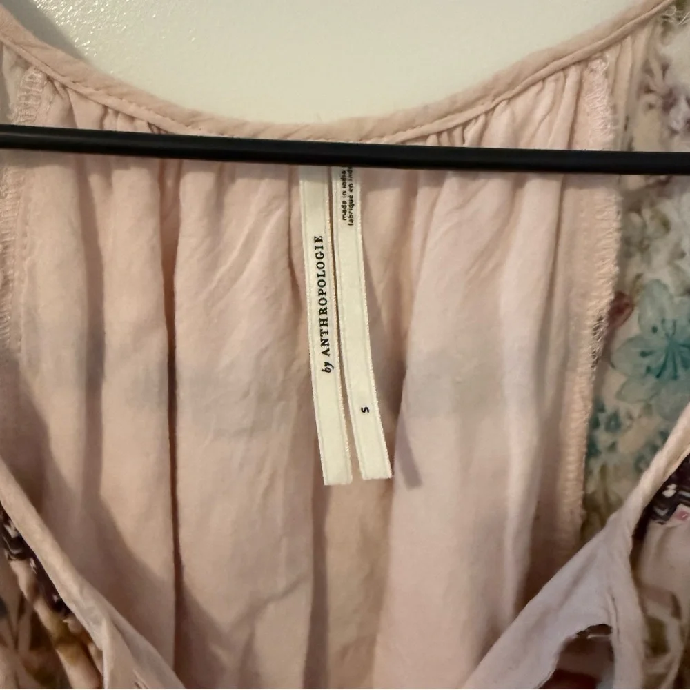 Anthropologie Somerset Puff sleeve blush pink maxi dress size S - Picture 7 of 11